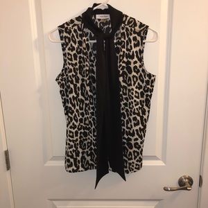 Calvin Klein sleeveless cheetah print top